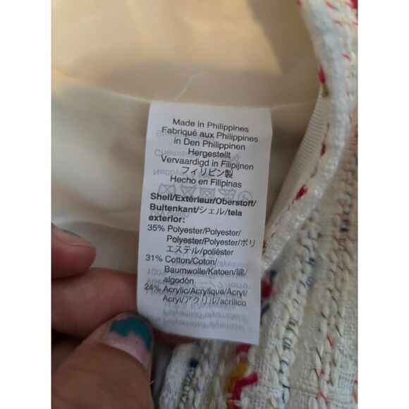 J.Crew No.2 Tweed Skirt Plus Size 22 Multicolor Stripe Textured Spring Summer - Picture 5 of 10